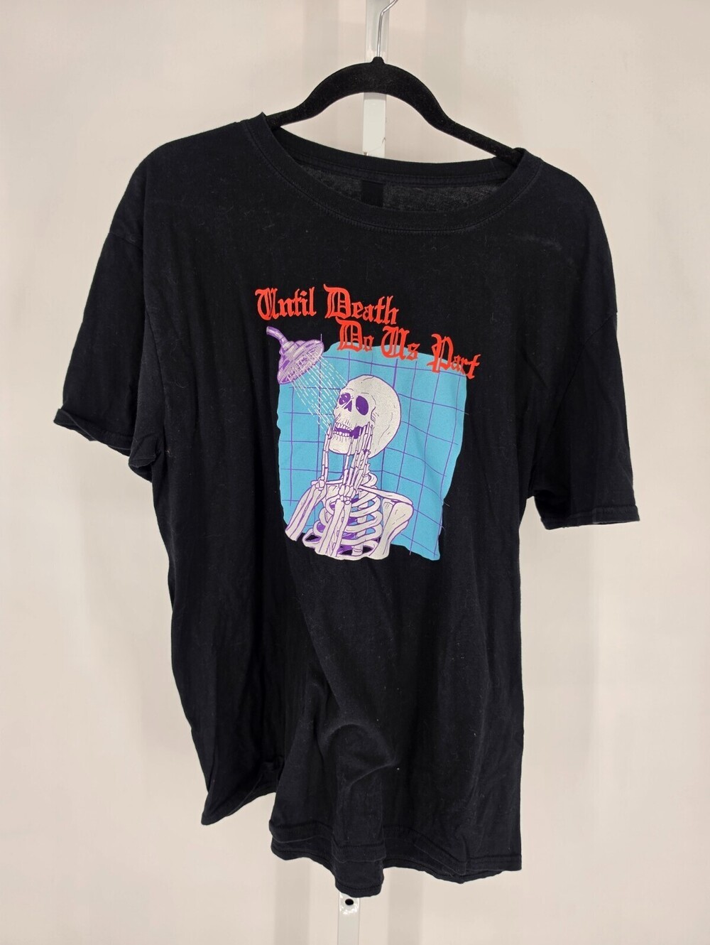 "Until Death Do Us Part" Sz L Short Sleeve Graphic T Shirt Hot Topic Skeleton
